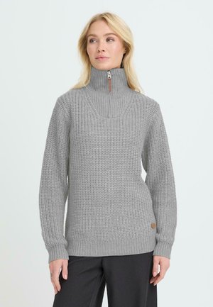 OXMO - Stickad tröja - medium grey melange