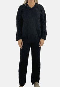 SET - Strickpullover - schwarz