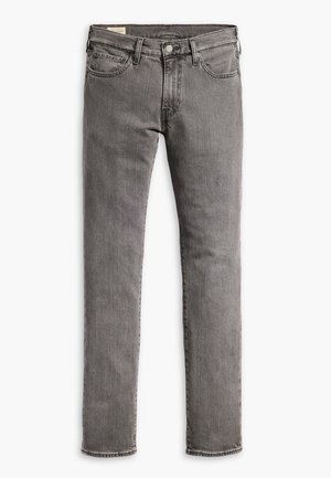 Grijze denim jeans met een slim fit, vijf-pocket ontwerp en een subtiele vervaagde wassing. Voorzien van een knoopsluiting en riemlussen.