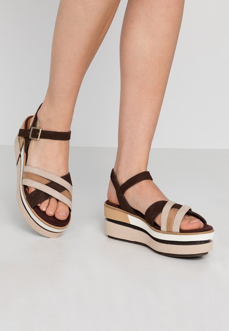 Tamaris Platform sandals - cafe comb