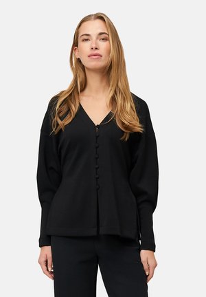 MIT KNOPFLEISTE - Sweatjacke - black beauty