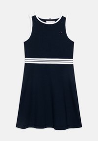 Tommy Hilfiger - CONTRAST BINDING SKATER DRESS - Vestido informal - dark night navy Imagen en miniatura 1