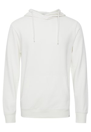 Witte hoodie gemaakt van zachte katoen. Voorzien van een capuchon met trekkoord, een vooraanstaande kangaroo zak en ribgebreide manchetten en onderkant. Eenvoudig en functioneel ontwerp.