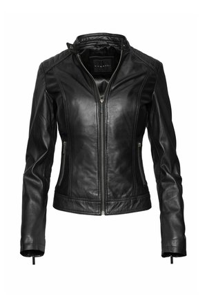 MIT GESTEPPTER SCHULTERPARTIE - Kožená bunda - schwarz