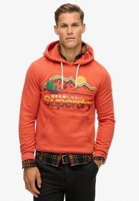Superdry & Co GREAT GRAPHIC - Hoodie - rust orange marl