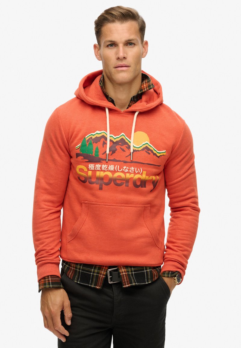 Superdry & Co GREAT GRAPHIC - Hoodie - rust orange marl