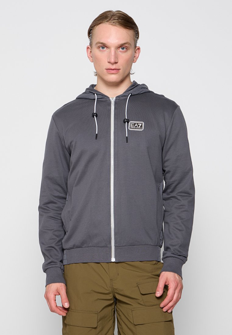 EA7 Emporio Armani Sweater met rits donkergrijs