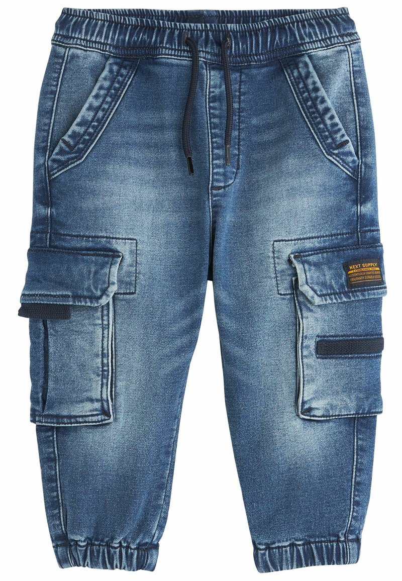 Next - COMFORT CARGO JEANS - Džinsi ar pakāpeniski sašaurinātiem galiem - mid blue denim, Palielināt