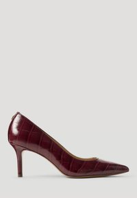 LANETTE CROC-EMBOSSED LEATHER PUMP - Escarpins - dark garnet