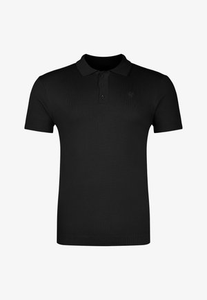 SIKSILK, KNITTED POLO T-SHIRT. - Poloshirt - black