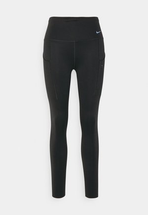 Nike Performance NIKE GO WOMEN'S FIRM-SUPPORT HIGH-WAISTED 7/8 LEGGINGS WITH POCKETS - Leggingek - black