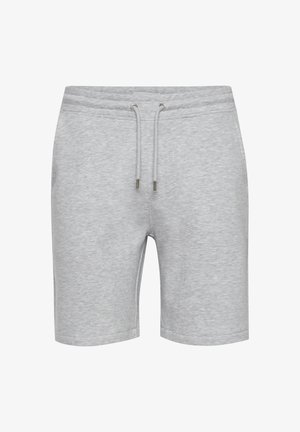 Hallid puuvillased lühikesed püksid elastse vöökoha, nööriga sulgemise ja küljetaskutega. Sile tekstuur ja mugav lõige.