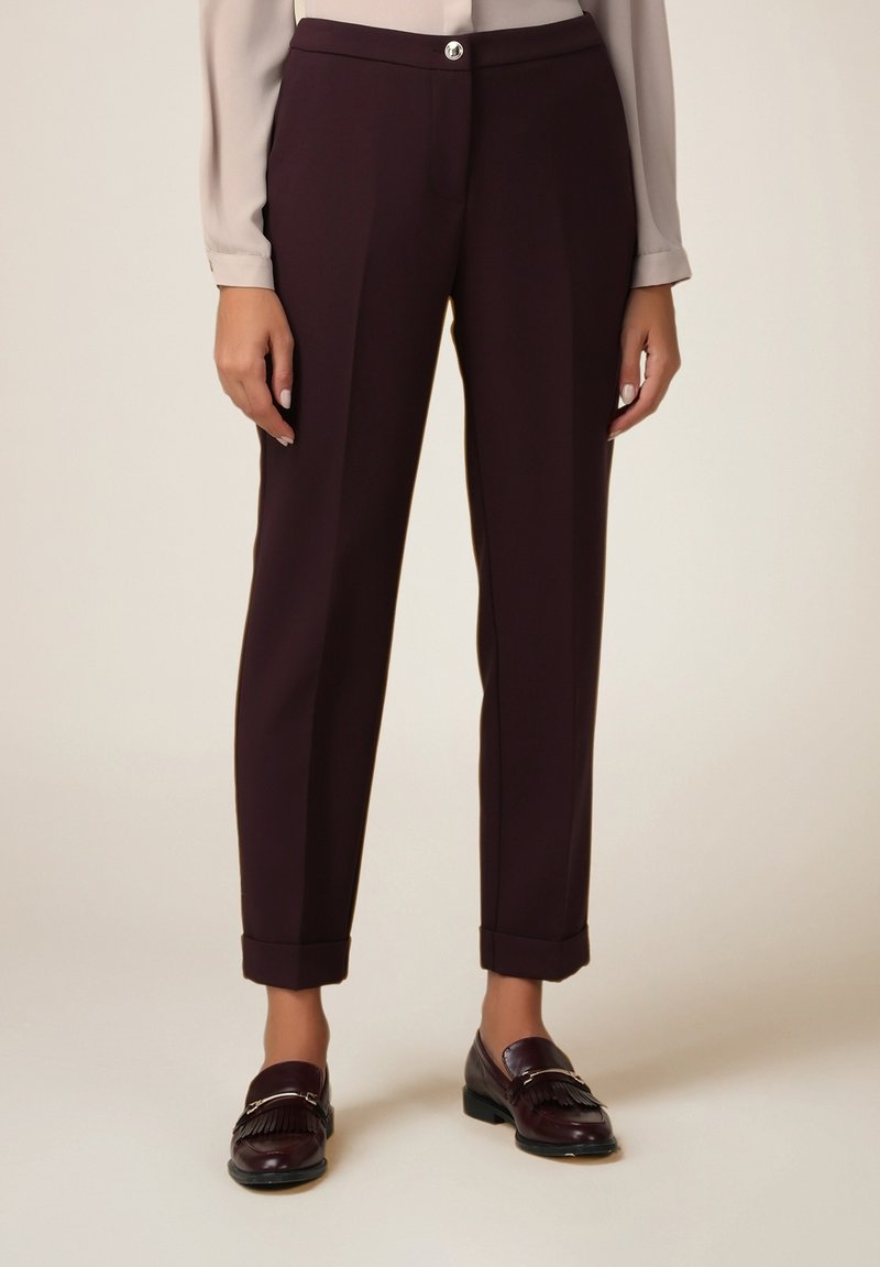 Oltre REGULAR MISTO - Pantalones - bordeaux