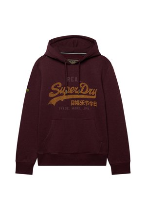 Superdry & Co, SUPERDRY VINTAGE LOGO HERITAGE RELAXED HOODIE.. - Felpa con cappuccio - tawny port marl