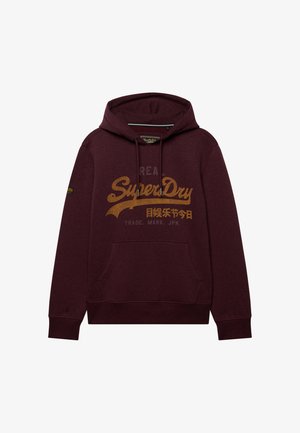Superdry & Co, SUPERDRY VINTAGE LOGO HERITAGE RELAXED HOODIE.. - Hættetrøje - tawny port marl