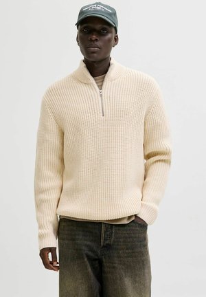 Jack & Jones JORBLEECKER HALF ZIP - Strickpullover - sea salt