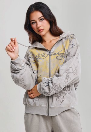 Ed Hardy Felpa con zip - grey