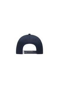 Marineblå baseballkasket med buet skygge, justerbar snapback-lukning og ensartet stofstruktur. Ingen logoer eller mønstre.