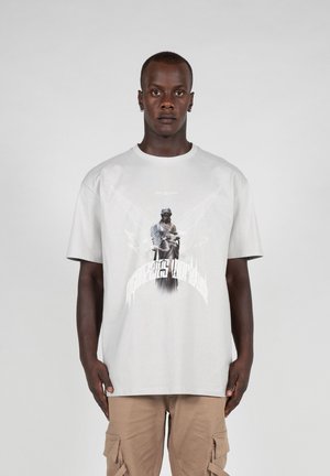 WITH HEAVY OVERSIZE  - Print T-shirt - lightasphalt