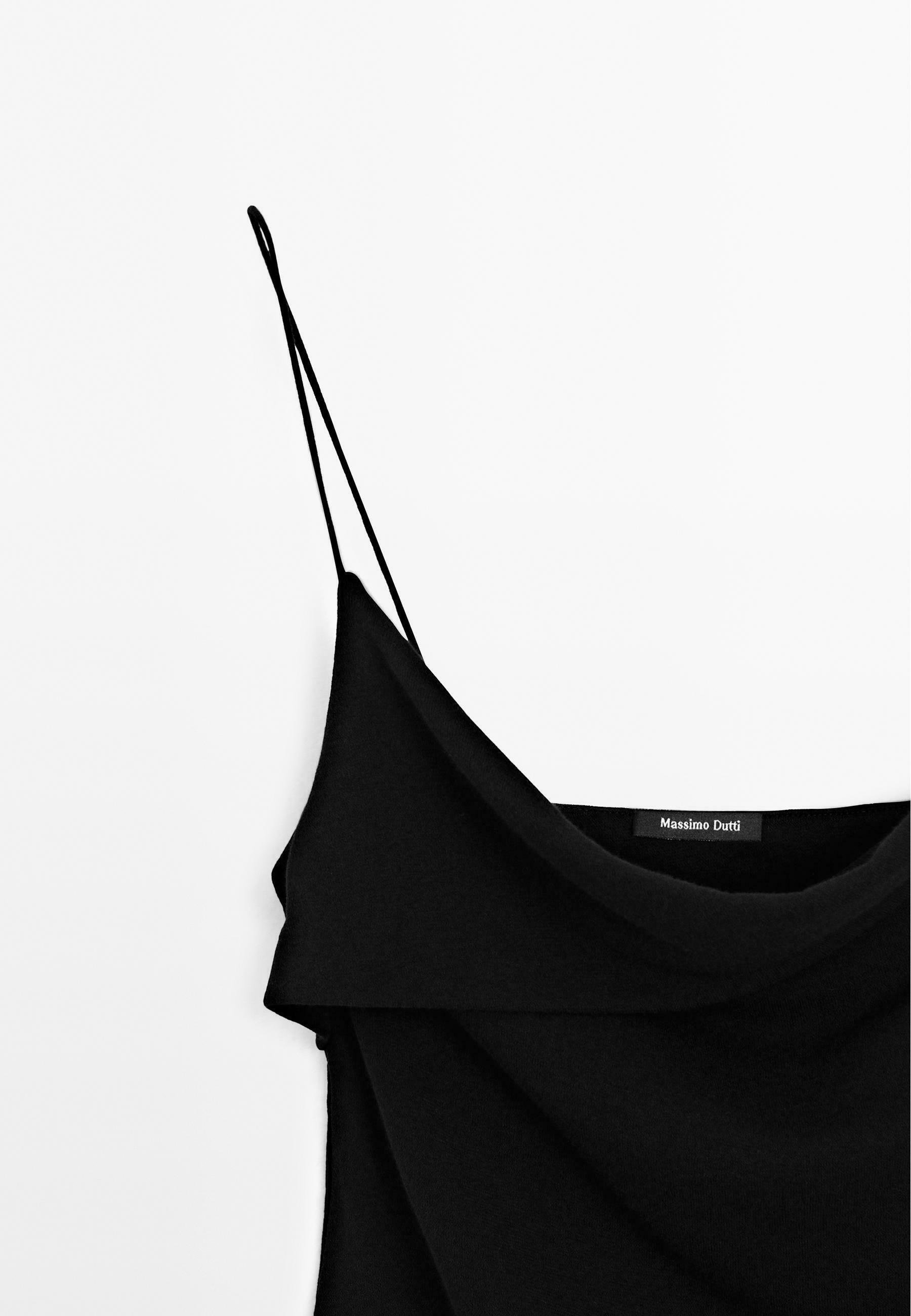 Massimo Dutti DRAPED WITH KNOT DETAIL - Top - black