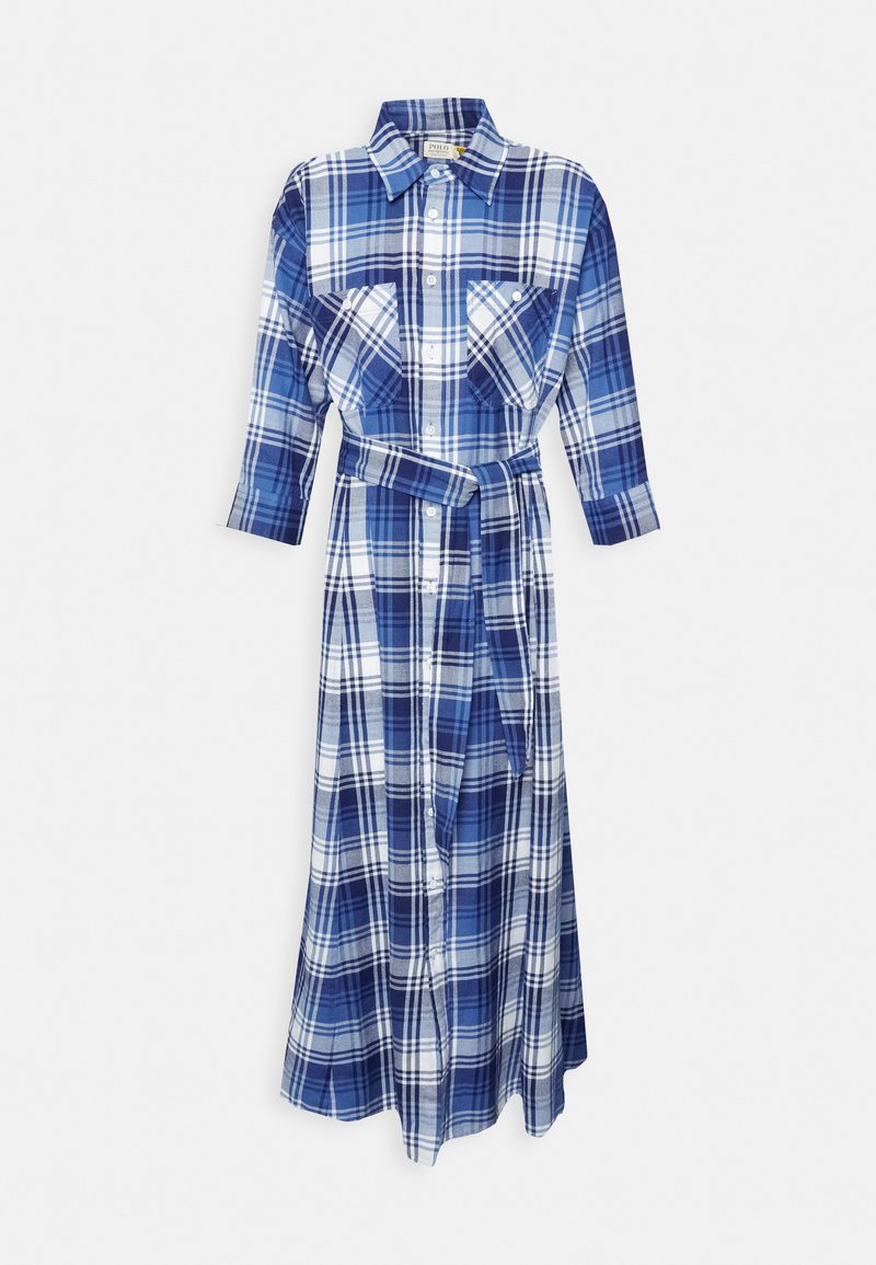 Polo Ralph Lauren PLAID COTTON BELTED SHIRTDRESS Freizeitkleid navy