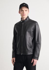 BOSS MANSELL Lederjacke black/schwarz Zalando