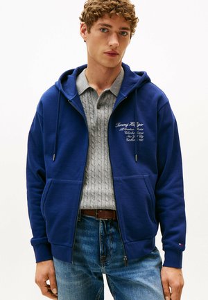 ATHLEISURE BACK LOGO  - Felpa con zip - preppy navy
