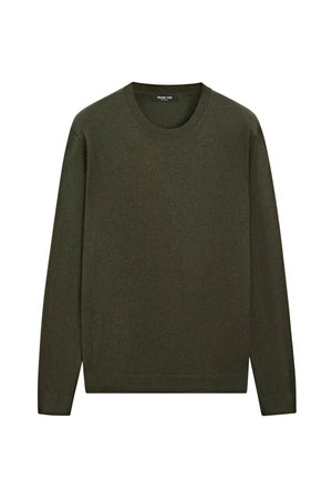 Massimo Dutti, COTTON BLEND KNIT SWEATER - Trui - mottled dark brown