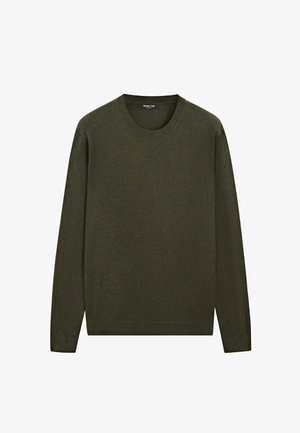 Massimo Dutti, COTTON BLEND KNIT SWEATER - Trui - mottled dark brown