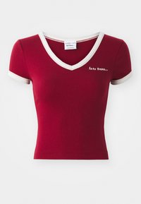 CONTRAST V NECK - T-shirt básica - red