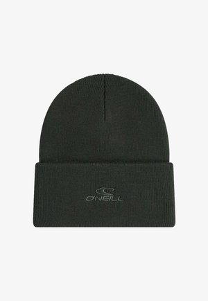 Schwarze gestrickte Beanie mit umgeschlagenem Bündchen und gesticktem O'Neill-Logo vorne in der Mitte.
