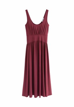 REGULAR FIT - WAISTED SUMMER MIDI - Žerzejové šaty - plum purple
