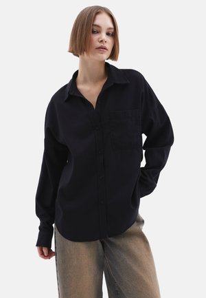 WITH POCKET - Button-down blouse - black