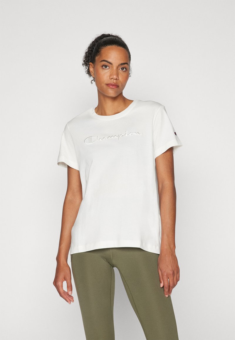 Champion ICONS CREWNECK WITH LARGE TONAL LOGO - Základné tričko - white
