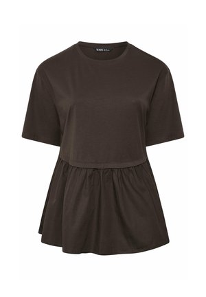 Yours Clothing, PLUS SIZE T-SHIRTS - Bluse - chocolate