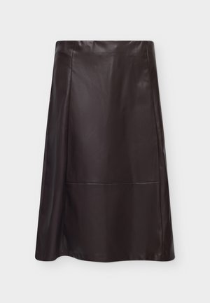 ONLY, ONLFIBY MW FAUX LEATHER LONG SKIRT PNT - Jupe trapèze - chocolate torte