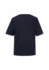 Navy-blaues T-Shirt mit kurzen Ärmeln aus weicher Baumwolle, Rundhalsausschnitt und lässiger Passform. Schlichte Gestaltung ohne sichtbare Logos oder Muster.