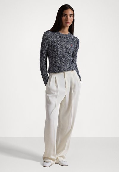 Polo Ralph Lauren CABLE-RAGG-KNIT COTTON CREWNECK SWEATER - Džemperis - refined navy/cream