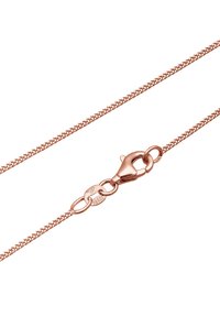 Rose guld kædette med et vævet design, der har en kroglås og glatte led.