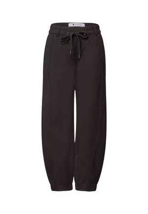 Street One, HIGH WAIST BARREL-LEG PANTS IN A CASUAL FIT - Pantalon classique - black coffee