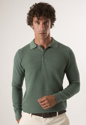 BUTTONED NECK - Piké - green