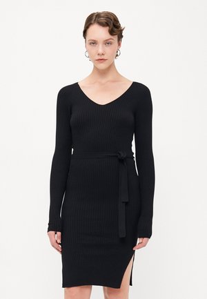 VMSABA V NECK BELT DRESS - Etuikjole - black