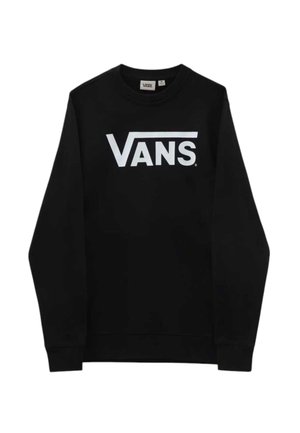 Felpa nera a girocollo in cotone, con un grande logo bianco "VANS" stampato sul petto. Maniche lunghe con polsini e orlo a costine.