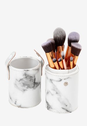 10PK MAKEUP BRUSH, CYLINDRIC CASE - Makeupbørstesæt - mix