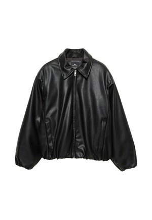 Imiteret læderjakke - black