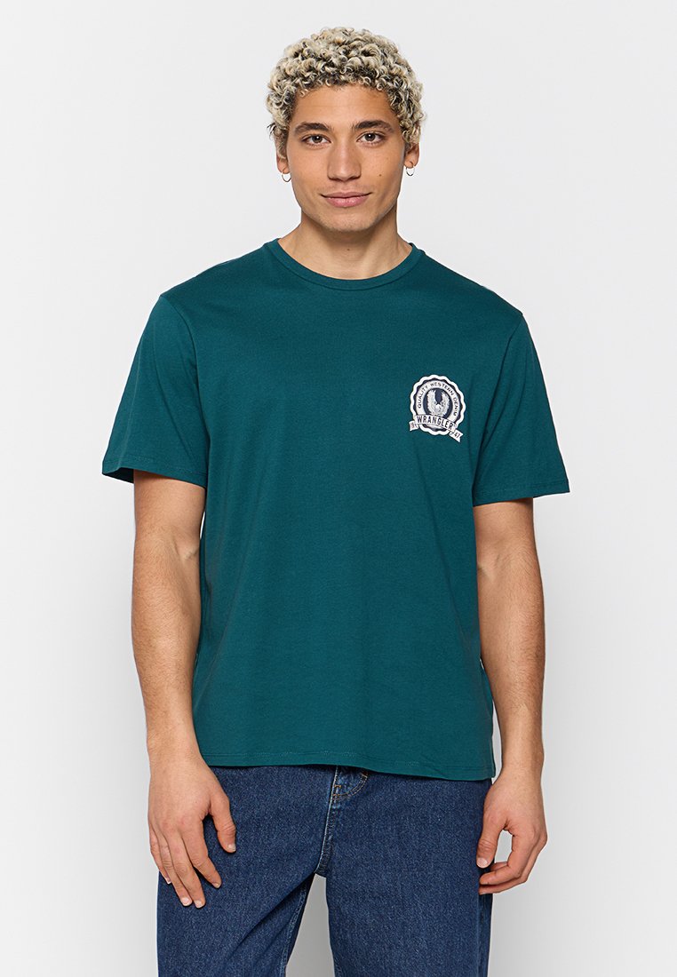 Wrangler T-shirt basic donkergroen Wrangler T-shirt basic donkergroen