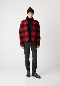 GANT CHECKED Giacca in pile bright red/rosso