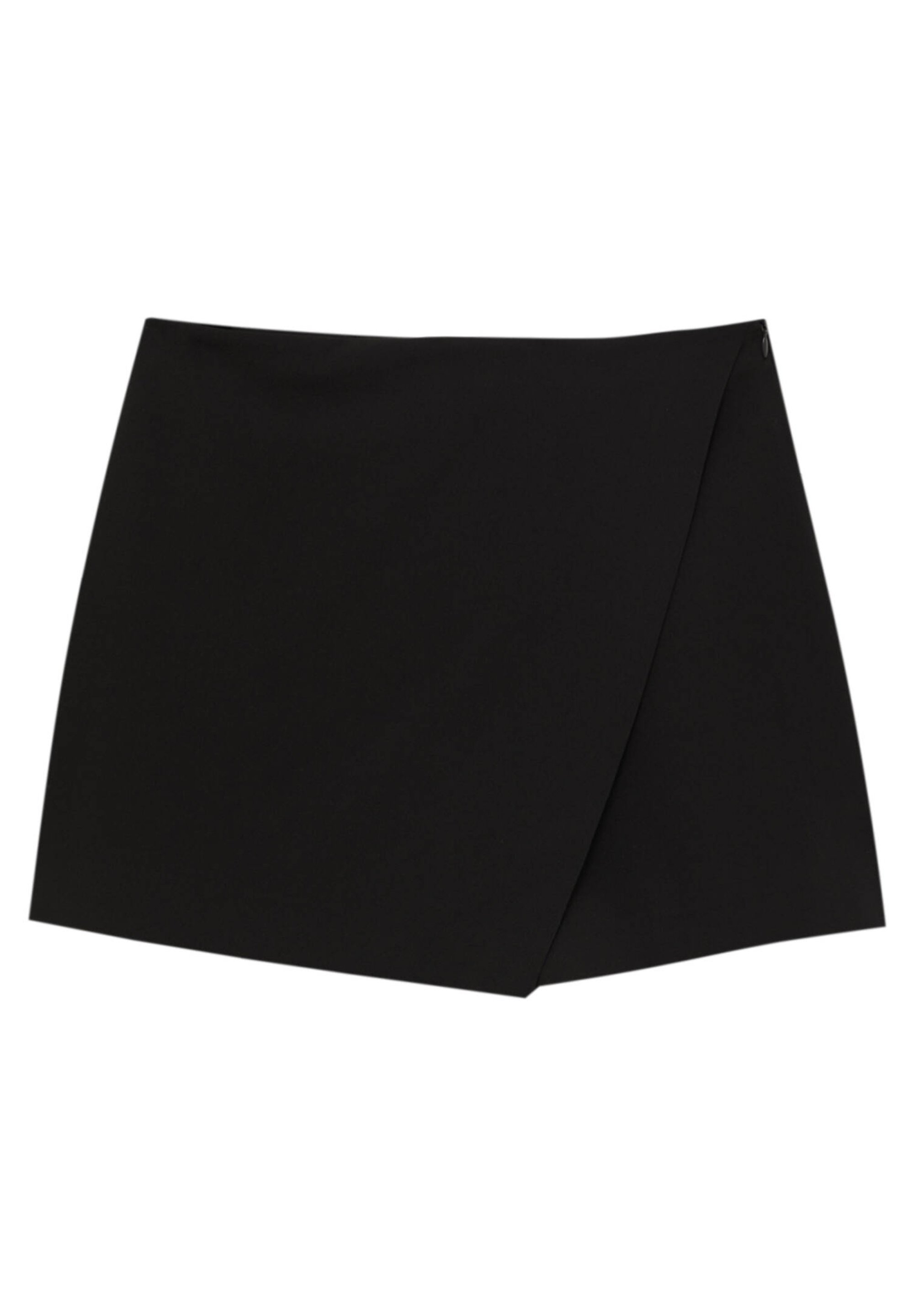 Mottled black a-line skirt