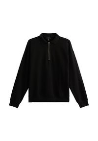 QUARTER ZIP - Poloshirt - black