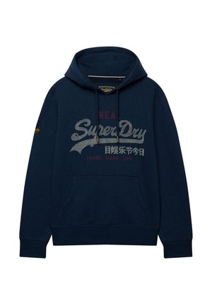 Superdry & Co, SUPERDRY VINTAGE LOGO HERITAGE RELAXED HOODIE.. - Hættetrøje - deep sea blue marl